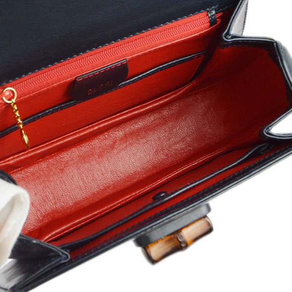 GUCCI Brown Bamboo 2way Shoulder Handbag 173024 - Picture 9 of 11